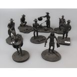 Collection of 8 Western bronzes by Franklin Mint