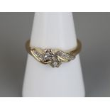 Gold diamond set ring - Approx size P