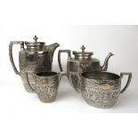 An early 20th century silver plated four piece tea set by James Deakin & Sons,