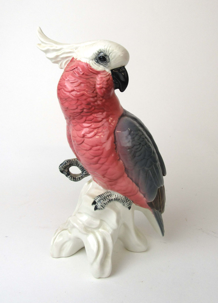 A large Beswick model of a Cockatoo in pink and grey colouring, No.