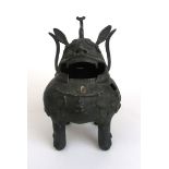 A 19th century Chinese censer in the form of a Luduan, h.