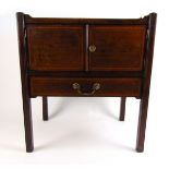 A late 18th century and later mahogany, banded and strung tray top commode,