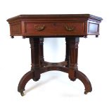 A late 19th/early 20th century walnut library/rent table by Maple & Co, Ld.