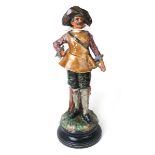 A large 19th century ceramic figure of a cavalier, h.