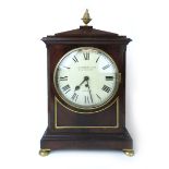 A Victorian mahogany single chain fusee bracket clock, the dial signed J.
