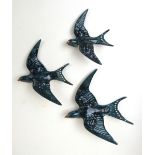 A set of three Beswick Swallow wall plaques, No.757/1-No.