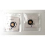 A miniature 14ct gold Republic of Congo 50 franc gold coin together with one other 14ct gold coin.