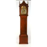 An 18th century oak long case clock,
