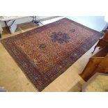 A large handwoven Persian rug,