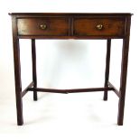 An 18th century mahogany two drawer side table,