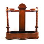 A Victorian mahogany umbrella stand,