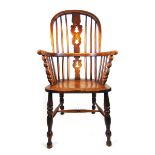 A 19th century ash and elm Windsor chair,