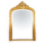 A 19th century giltwood over mantle mirror,