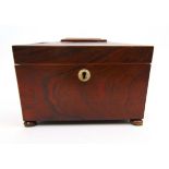 A Regency rosewood sarcophagus tea caddy,