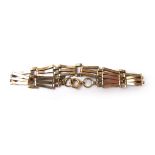 A 9ct yellow gold three bar gate link bracelet. Approx weight 9.3g, l.