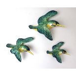 A set of three Beswick Kingfisher wall plaques, No.729/1-No.