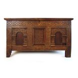 A mid 17th century oak coffer,