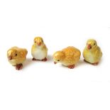 A group of four Beswick chicks, No.2200-No.