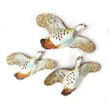 A set of three Beswick Partridge wall plaques, No.1188/1-No.