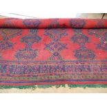A large handwoven Turkish rug,