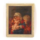 19th Century School, Madonna and child, unsigned, oil on canvas,