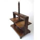 A 19th century rosewood book press, h.