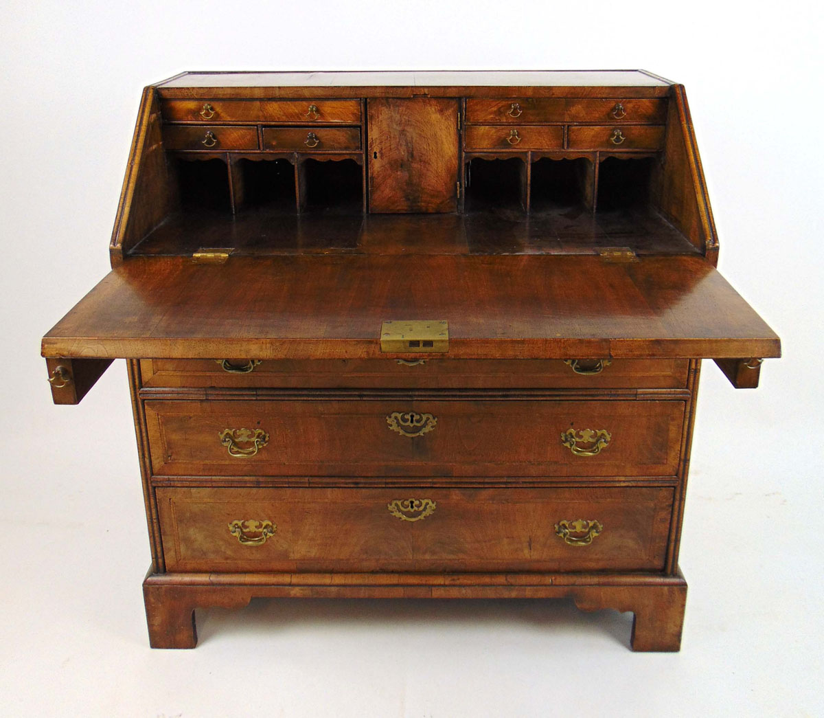 An early 18th century style walnut bureau, - Image 2 of 2