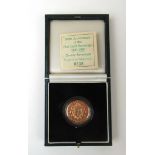 A Queen Elizabeth II proof double sovereign commemorating the 500th anniversary of the first gold
