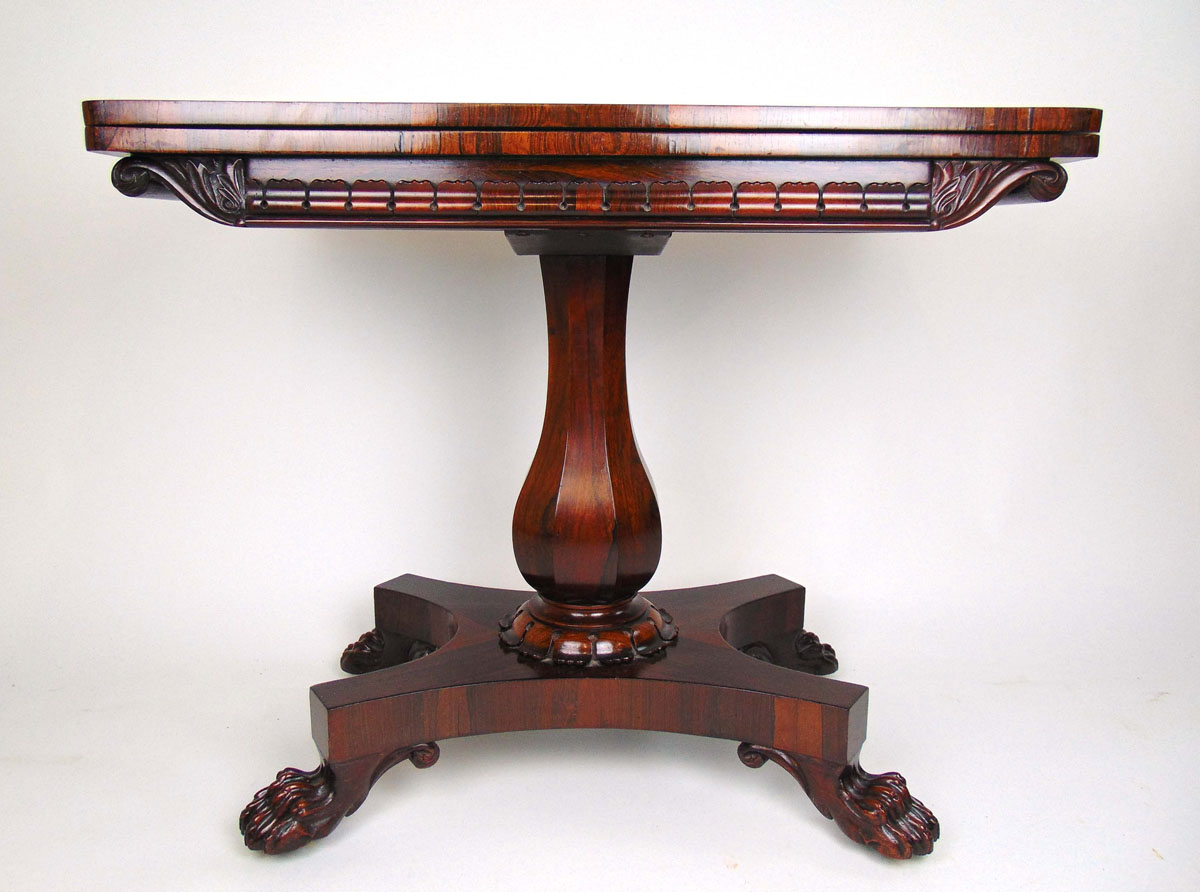 A William IV rosewood card table,