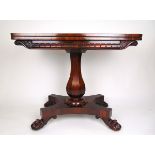 A William IV rosewood card table,