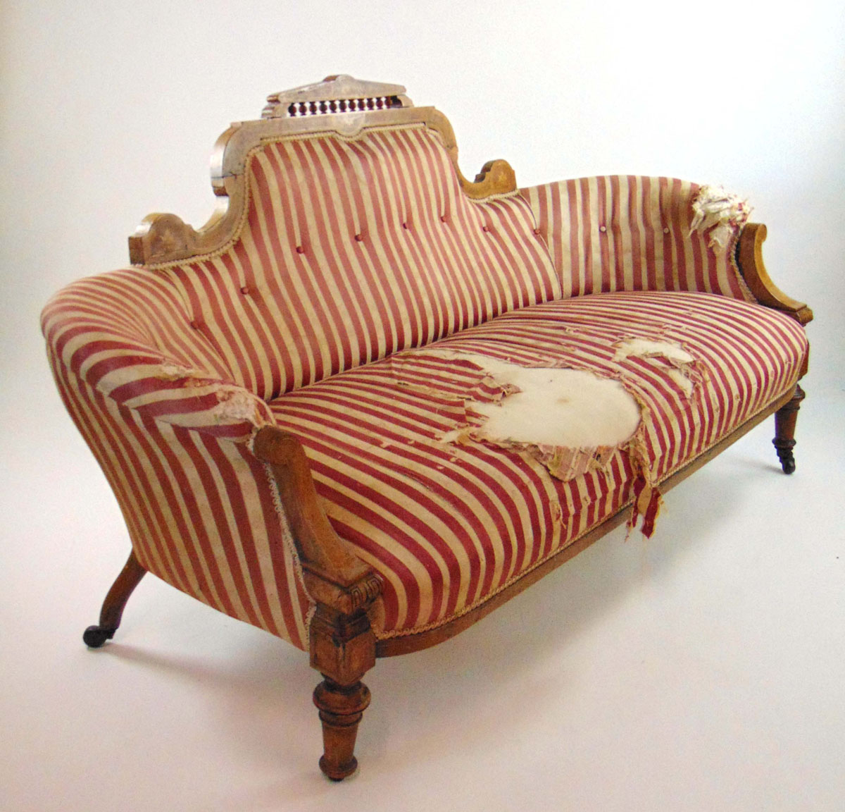 An Edwardian walnut, amboyna, boxwood strung and marquetry settee, - Image 2 of 9