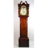 An 18th century oak long case clock,