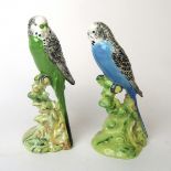 A Beswick model of a green Budgie (No.1216) together with a Beswick model of a blue Budgie (No.