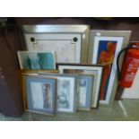 A selection of framed and glazed prints on various subjects
