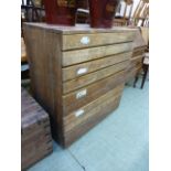 A mid-20th century hardwood chest of five drawers CONDITION REPORT: W. 80 cm, D.