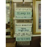A modern wall artwork 'Cottage Rules'