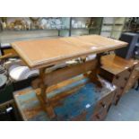 A tile top refectory style occasional table