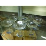 A set of eight Babycham glasses