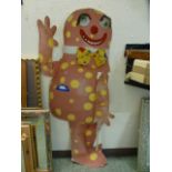 A cardboard cut-out of Mr Blobby