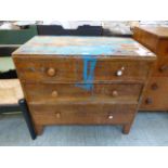 An oak chest of two short over two long drawers A/F