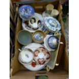 One tray of ceramic ware to include tureens, cups,