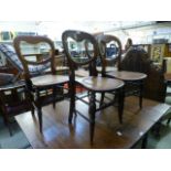Four late Victorian balloon back dinning chairs