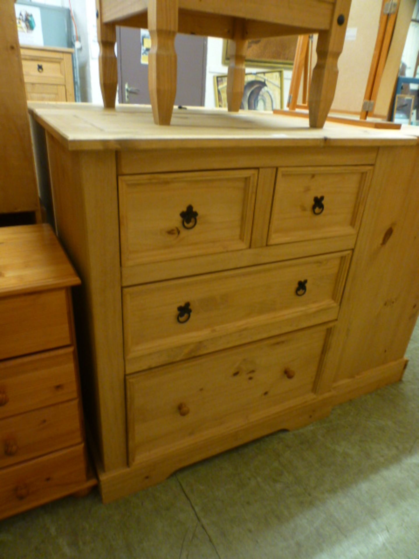 A pine chest of two short over two long drawers