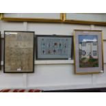 Three framed and glazed needleworks,