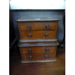 A pair of Victorian mahogany two drawer cabinets (from a dressing table)