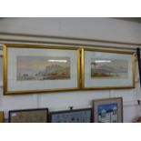 19th century British school, waterside fishing scenes, signed indistinctly, watercolour,