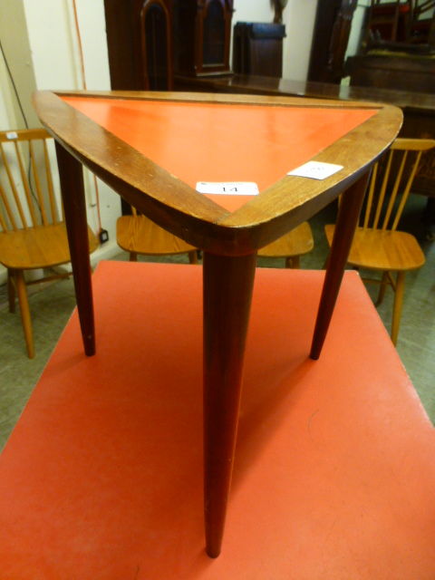 A mid 20th century teak Formica topped occasional table