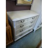 A Laura Ashley chest of two short over three long drawers