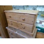 A modern pine two drawer chest