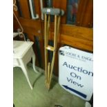 A pair of mid 20th century crutches